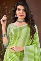 bordure en dentelle de lin pista sari avec chemisier