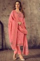 salwar kameez en coton avec main en rose