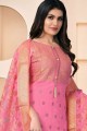 banarsi tissage jacquard salwar kameez rose avec dupatta