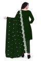 salwar kameez vert avec georgette brodée