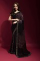 georgette brodé oignon party porter sari avec chemisier