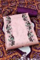 salwar kameez imprimé en soie rose