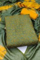 salwar kameez vert en soie imprimée