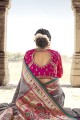 bordure en dentelle Grise banarasi soie banarasi sari