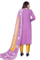 salwar kameez imprimé en coton mélangé violet