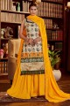 costume sharara diwali beige en coton imprimé avec dupatta