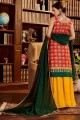 costume diwali sharara rouge en coton imprimé avec dupatta