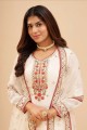 costume pakistanais sharara en georgette blanche avec broderies