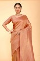 karva chauth saris de pêche avec soie à tisser