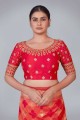  rouge,tissage sari banarasi en soie banarasi