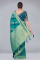 brodé, tissage banarasi sari en soie rama banarasi