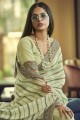 pista sari en georgette avec fil,brodé,imprimé