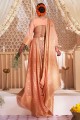 sari orange en georgette tissée