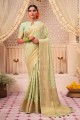 tissage georgette sari vert clair avec chemisier