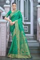 banarasi soie vert de mer banarasi sari en tissage