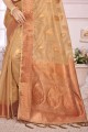 tissage sari en organza beige