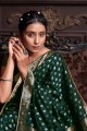 Tissage Banarasi Soie Mariage Saris en vert