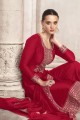 costume pakistanais rose en soie avec broderies