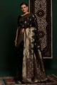 tissage de sari de soie en noir