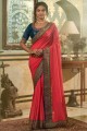 Brodé, saris de soie en dentelle en gajari avec chemisier