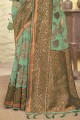 tissage de coton sari en pista avec chemisier