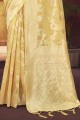 saris jaune tissé de soie avec chemisier