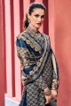 pashmina salwar kameez bleu sarcelle avec impression numérique