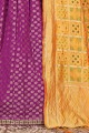 mariage violet lehenga choli en viscose avec tissage