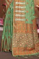 Saris de tissage vert en soie