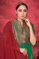 tissage costume pakistanais en soie d'art vert