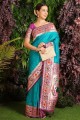 banarasi soie rama sari en zari, tissage