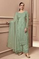 costume pakistanais brodé filet vert menthe avec dupatta