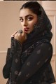 costume pakistanais filet brodé noir