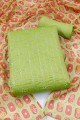 salwar kameez vert avec chanderi imprimé