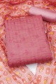 chanderi imprimé salwar kameez rose avec dupatta