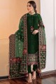 Vert faux georgette eid salwar kameez avec brodé