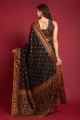 pierre noire, sari imprimé en soie