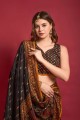 pierre noire, sari imprimé en soie