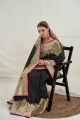 banarasi soie banarasi sari en noir avec tissage