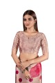 Pink Party Wear Saree with Silk crepe Digital print