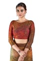 Multicolor Silk Saree With Digital print