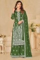 silk silk palazzo suit with embroidered