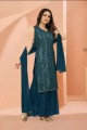 palazzo suit in rama  georgette with embroidered