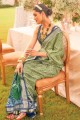 silk sari with printed in pista