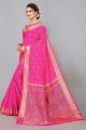Saree Zari rose, tissage de soie