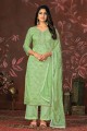Costume pantalon droit vert en soie Chennai avec Dupatta