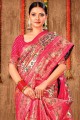 Sari Zari en soie Banarasi rose