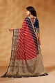 Saris tissage rouge en georgette