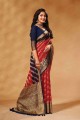 Saris tissage rouge en georgette