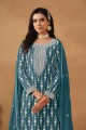 Costume Sharara brodé en fausse georgette Rama avec dupatta